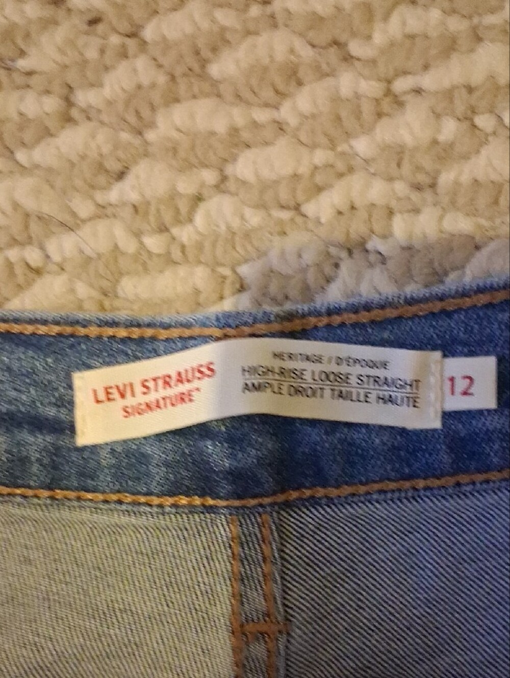 Levis strauss signature Straight Leg High Waist Loose Jeans 12 - Picture 2 of 4